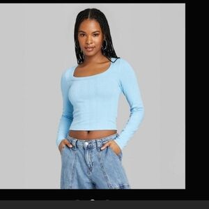 Wild Fable Long Sleeve Pointelle T-Shirt